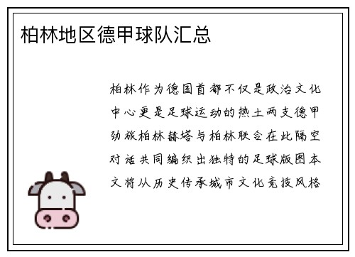 柏林地区德甲球队汇总